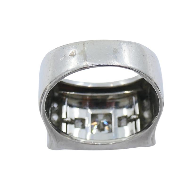 Vintage Platinum Diamond Ring Tank Design For Sale 3