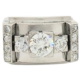 Vintage Platinum Diamond Ring Tank Design