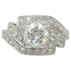 Vintage Platinum Diamond Ring mit 1,65CTW von Erde Mined Diamanten