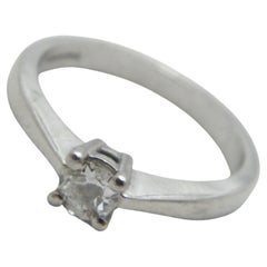 Used Platinum Diamond Solitaire Engagement Ring Size J1/2 5.25 950 Purity