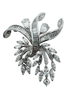 Vintage Platinum Diamond Spray Brooch