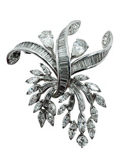 Vintage Platinum Diamond Spray Brooch