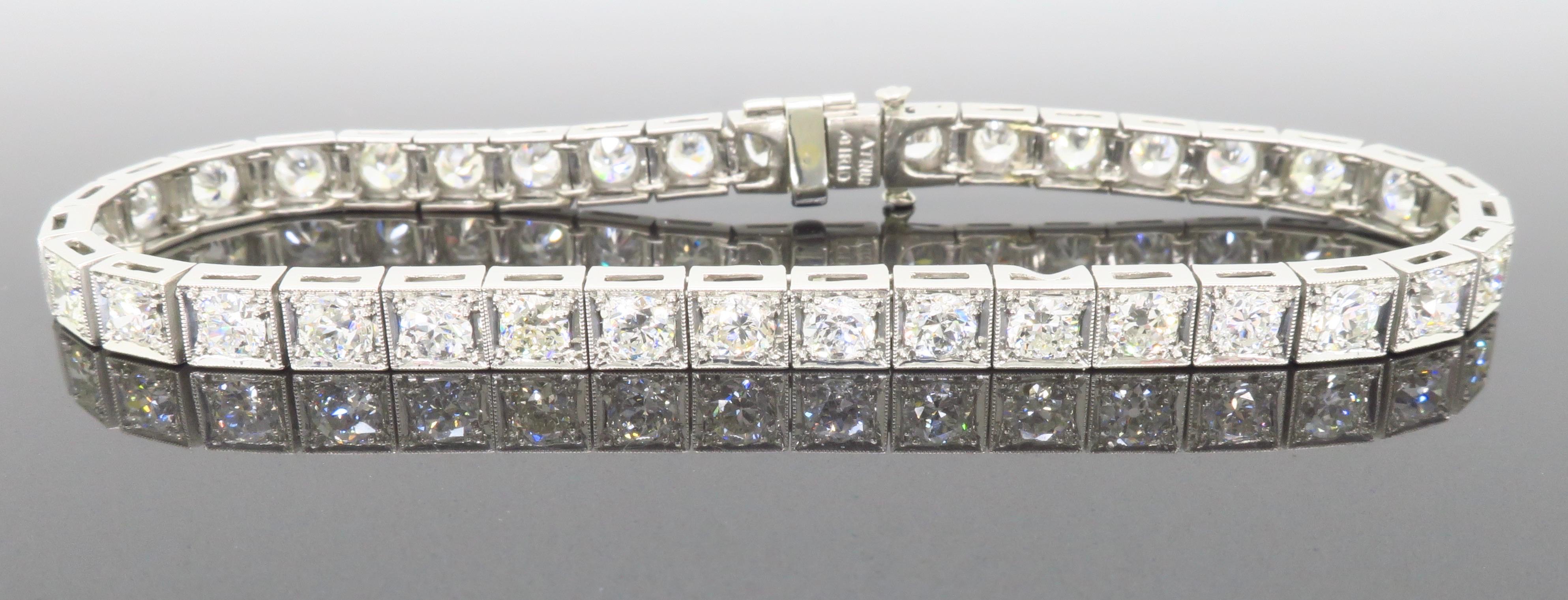 Vintage Platinum Diamond Tennis Bracelet 1