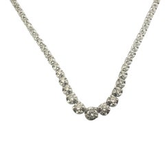 Vintage Platinum Diamond Tennis Necklace
