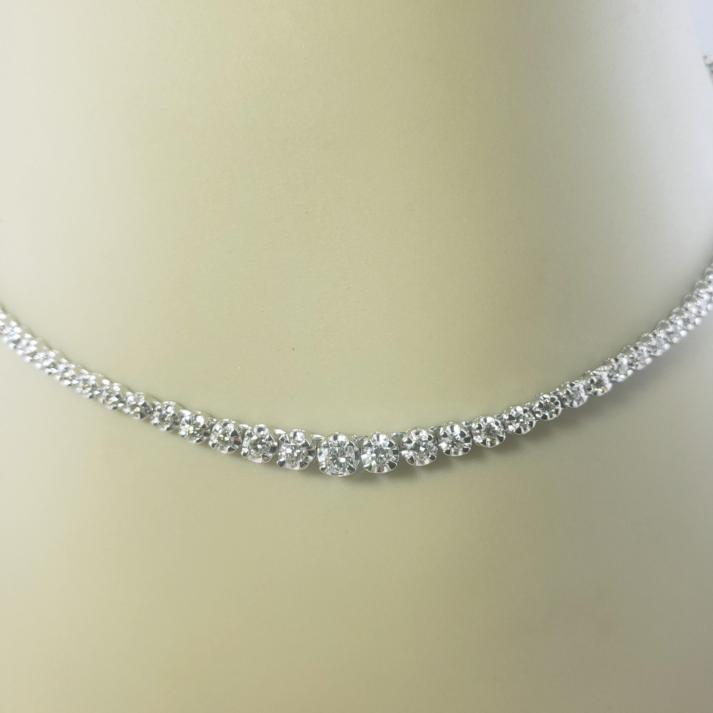 Women's Vintage Platinum Diamond Tennis Necklace