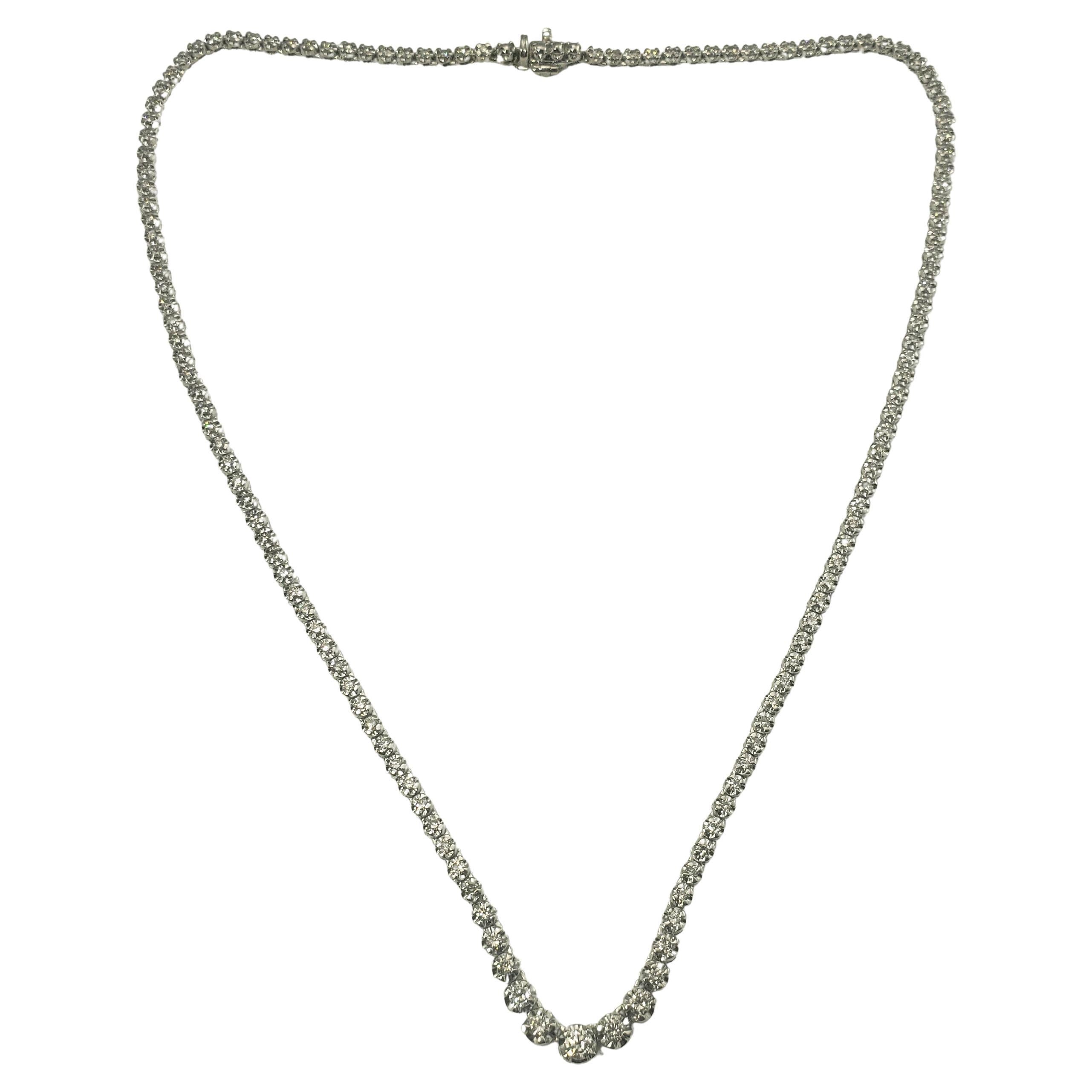 Vintage Platinum Diamond Tennis Necklace