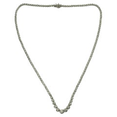 Vintage Platinum Diamond Tennis Necklace