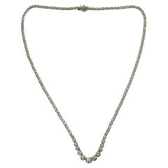 Vintage Platinum Diamond Tennis Necklace