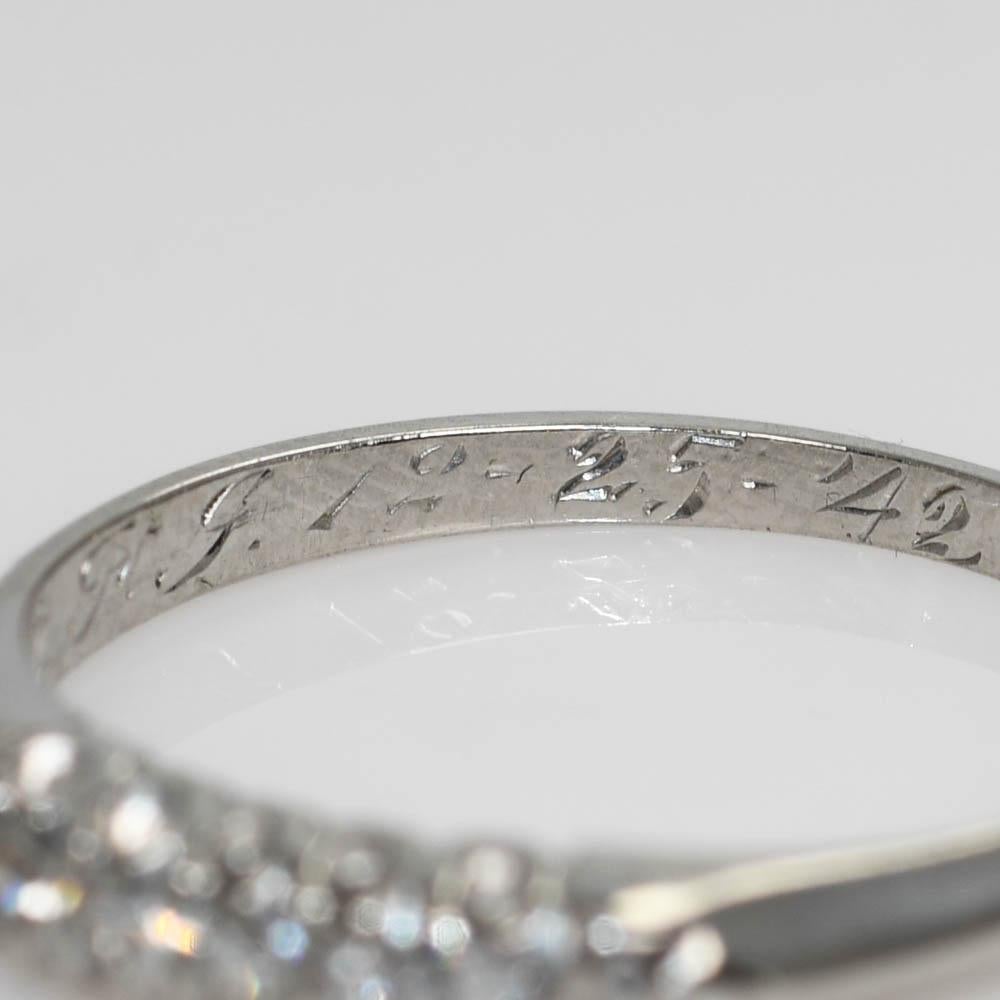 Vintage Platinum Diamond Wedding Ring Set 7.8g For Sale 1