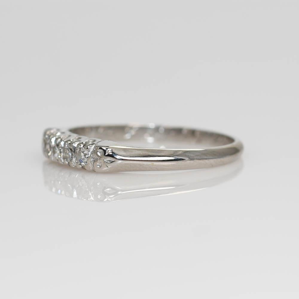 Vintage Platinum Diamond Wedding Ring Set 7.8g For Sale 2