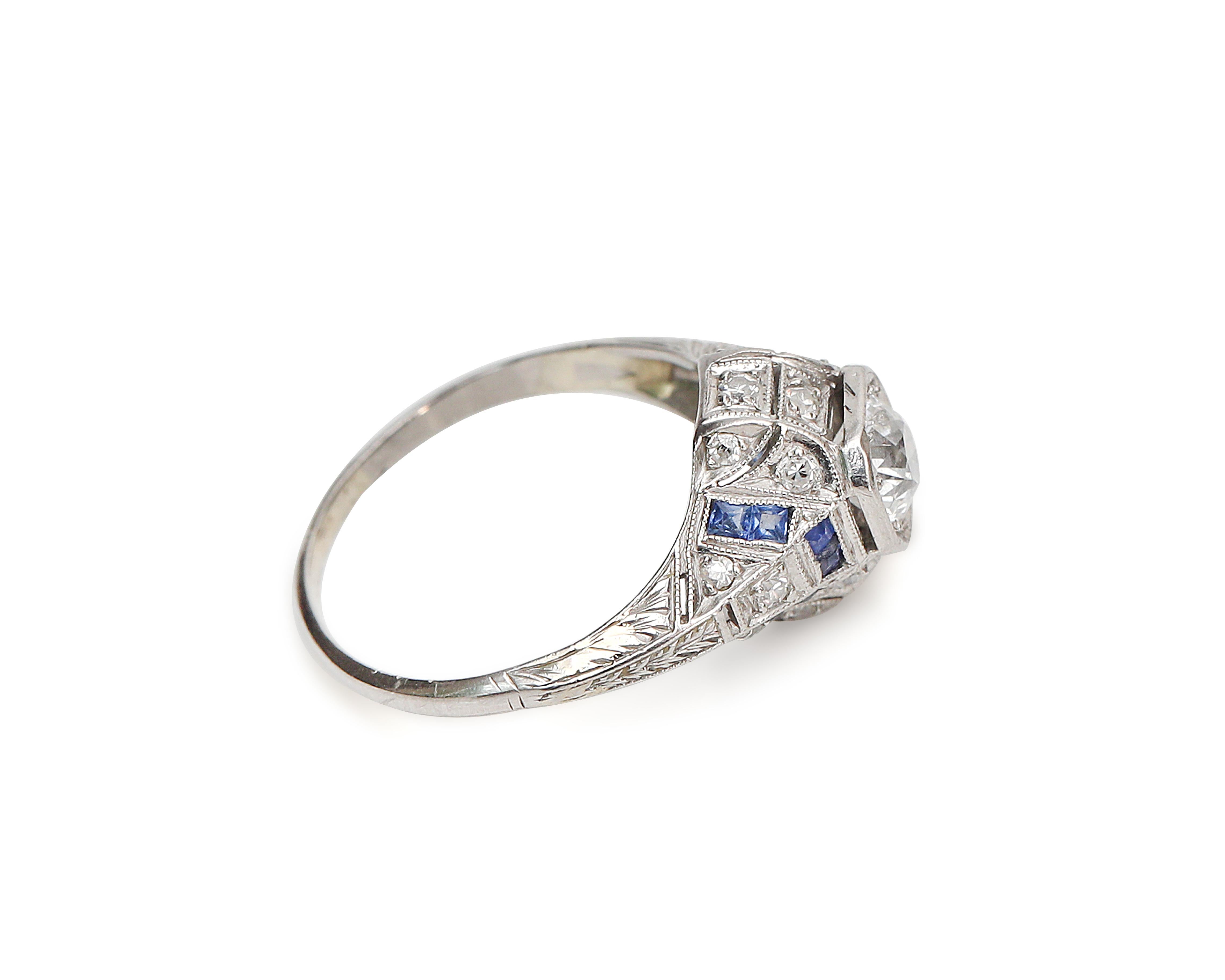 vintage engagement rings with sapphire accents