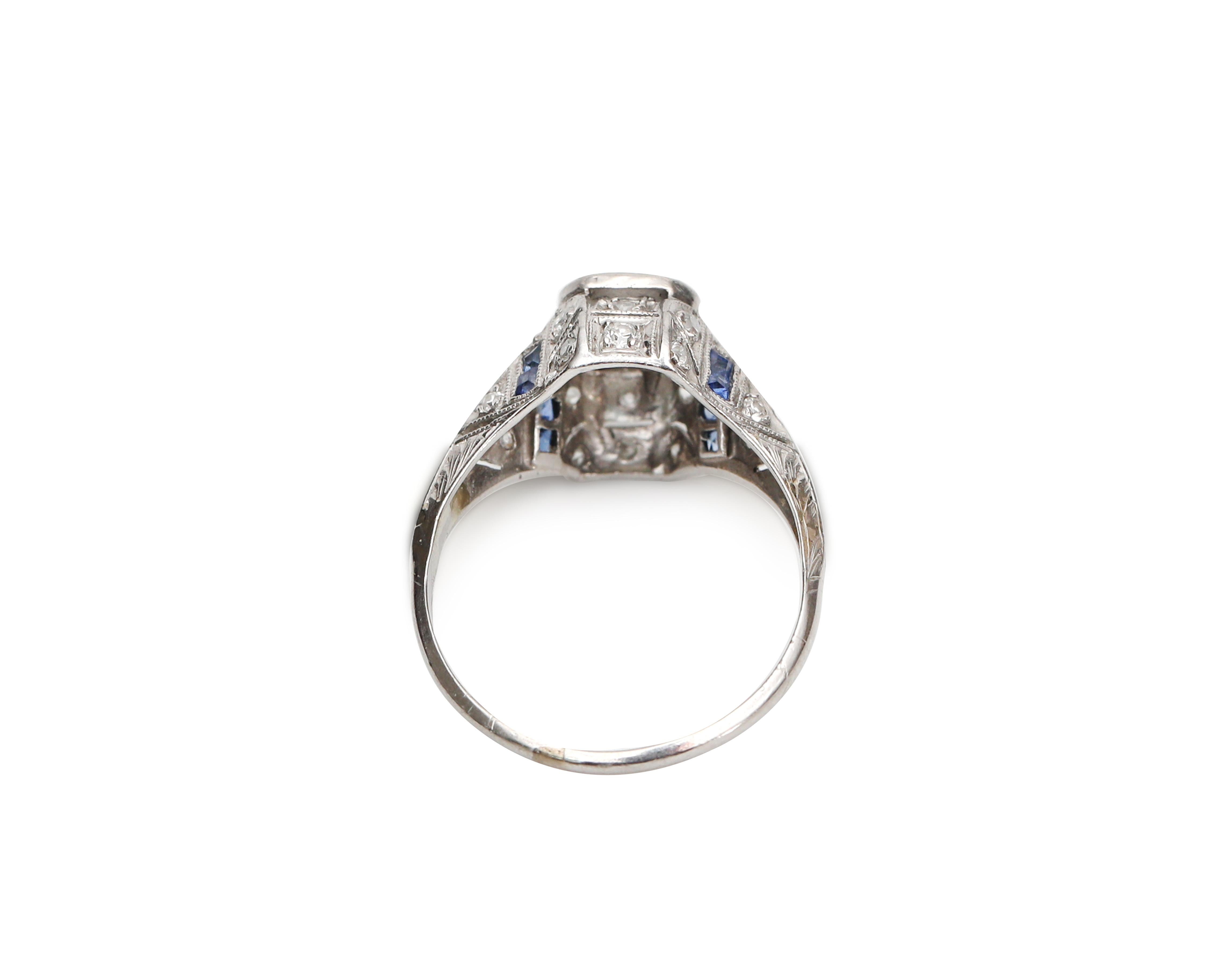 diamond engagement ring with sapphire accents