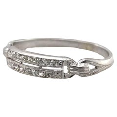 Vintage Platinum Double Row Diamond Band Size 7