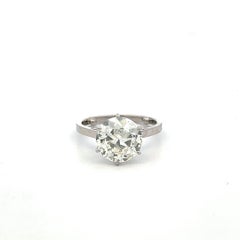 Vintage Platinum Engagement Ring with 2.64 Carat Circular Brilliant Diamond GIA