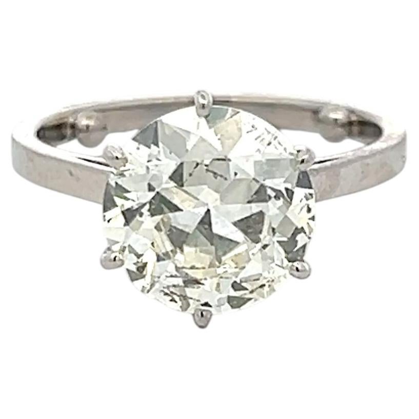 Vintage Platinum Engagement Ring with 2.64 Carat Circular Brilliant Diamond GIA