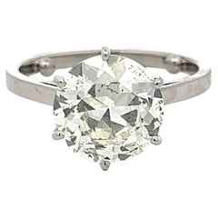 Vintage Platinum Engagement Ring with 2.64 Carat Circular Brilliant Diamond GIA