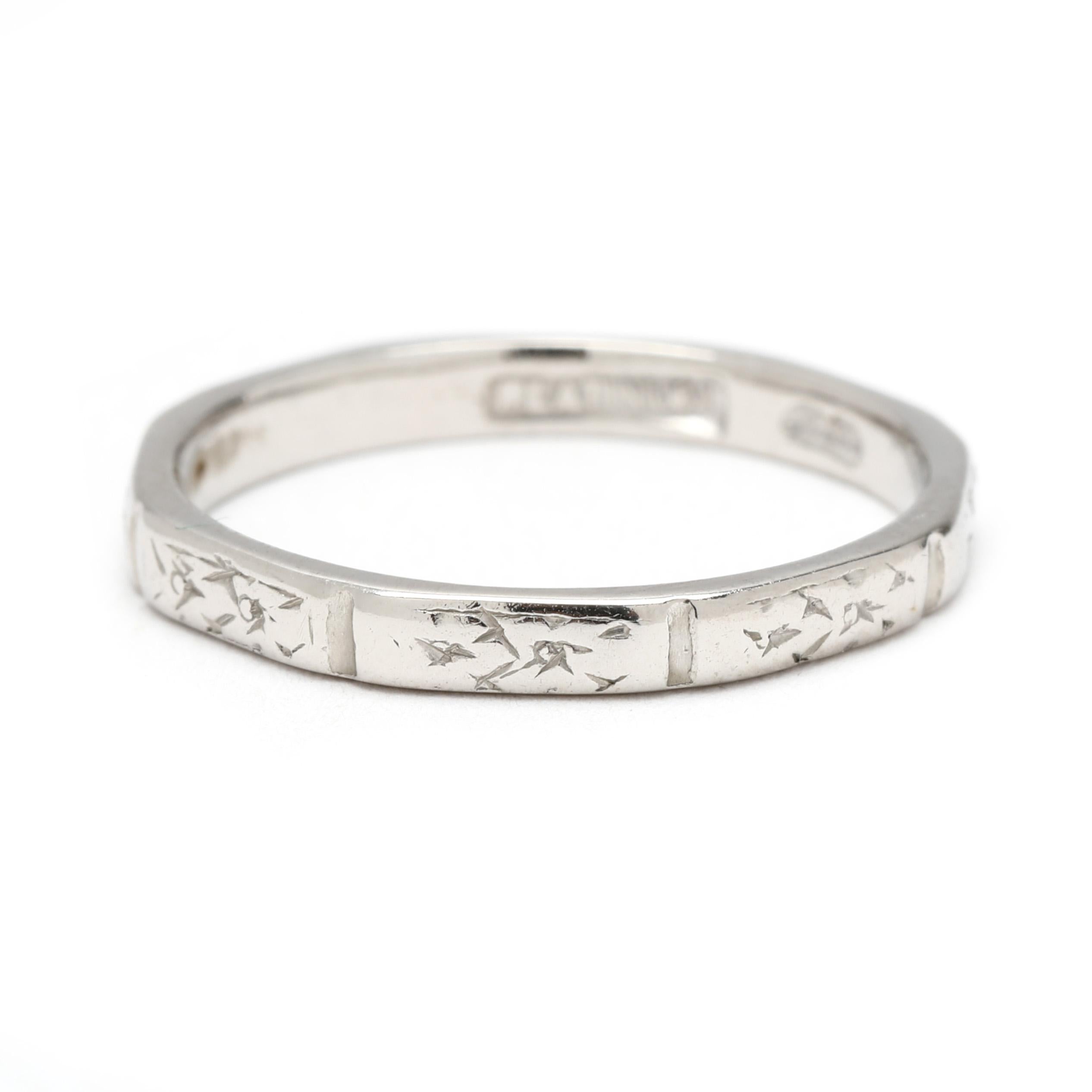Ring Size 4.75

Rise Off Of Finger: 1.4 mm

Width: 2.1 mm

Weight: 2.6 grams

Stamps: 