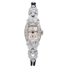 Vintage Platinum Eterna Birks Challenger Diamond Ladies Watch