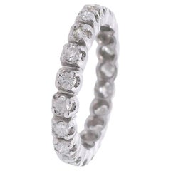Vintage Platinum Eternity Band Ring with Diamonds
