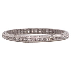 Antique Platinum Eternity Band With 0.2 Carat of Diamonds