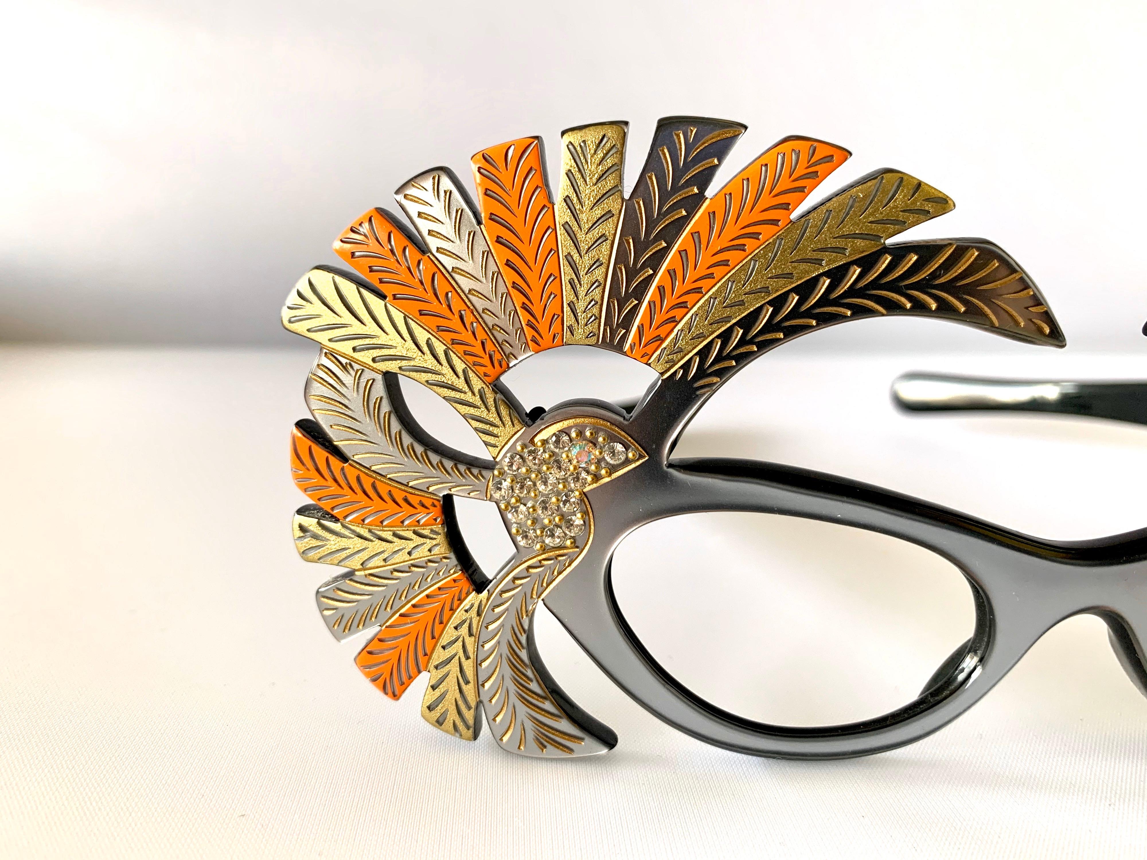Vintage Platinum French Designer Deco Eyeglass Frames In Excellent Condition In Palm Springs, CA