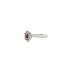 Vintage Platinum Genuine Red Spinel And Diamond Ring