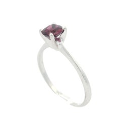Vintage Platinum GIA 0.58ct Oval Cut Ruby Solitaire Petite Skinny Band Ring