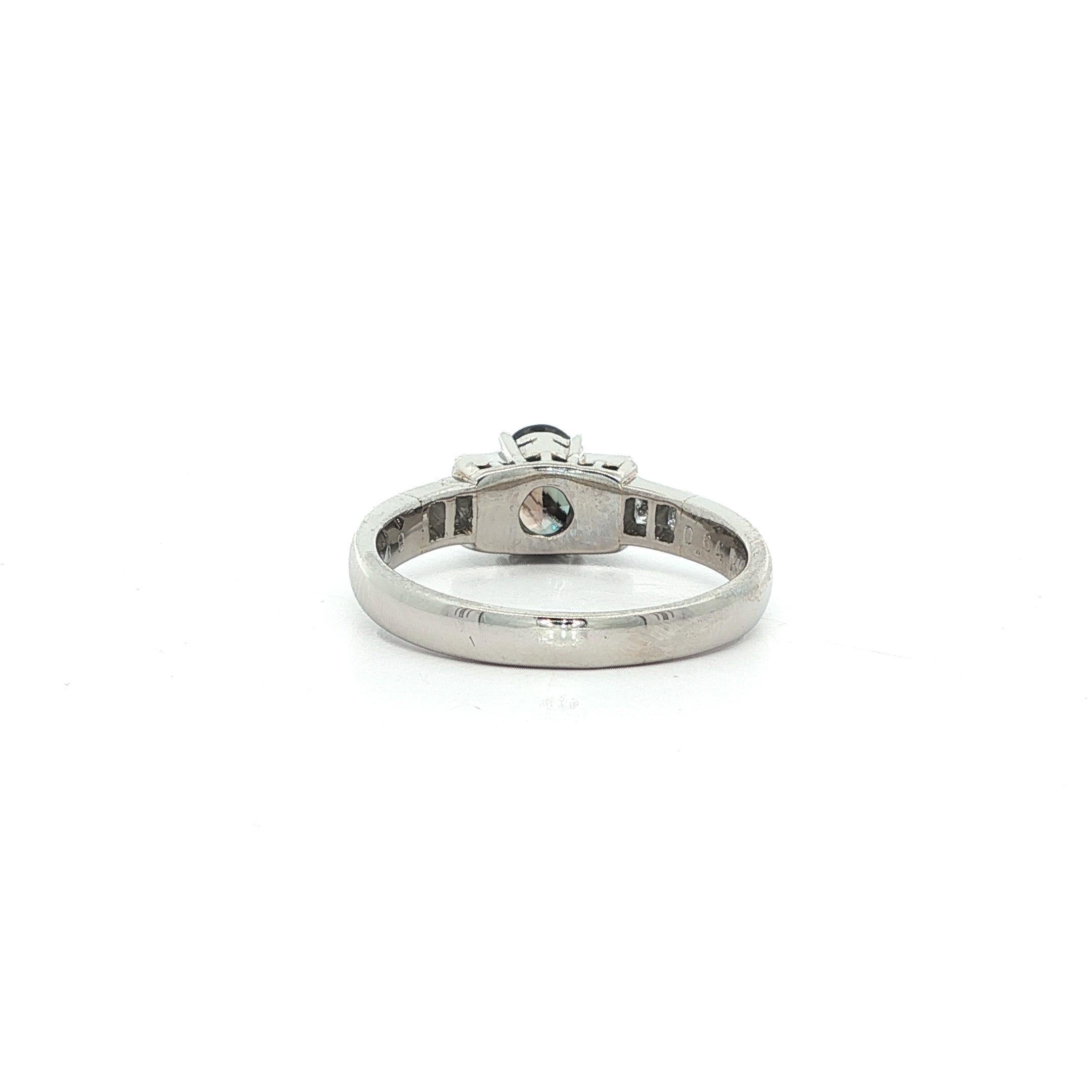 Brilliant Cut Vintage Platinum GIA 1.02ctw Oval Green Purple Brazil Alexandrite Diamond Ring For Sale