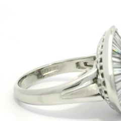 Vintage Platinum GIA 2.55ctw Vivid Red Ruby & Diamond Ballerina Cocktail Ring