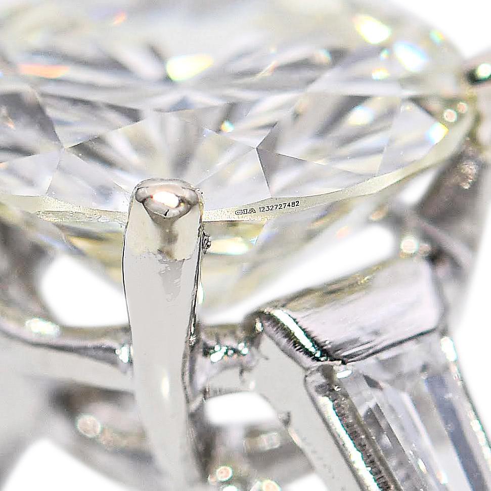 Bague vintage en platine GIA 3.84ct M Si1 Diamond Ring en vente 3