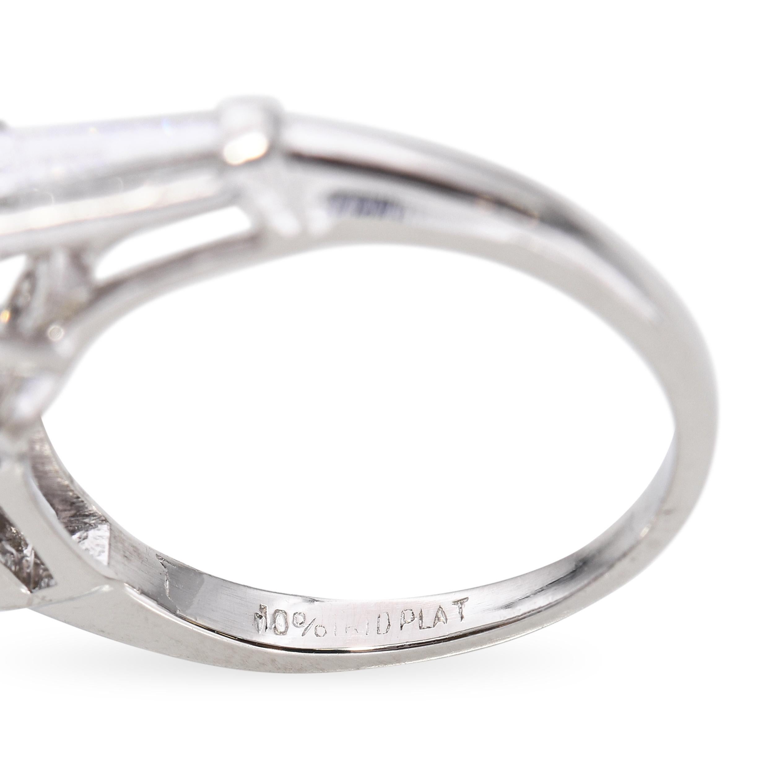 Bague vintage en platine GIA 3.84ct M Si1 Diamond Ring en vente 4