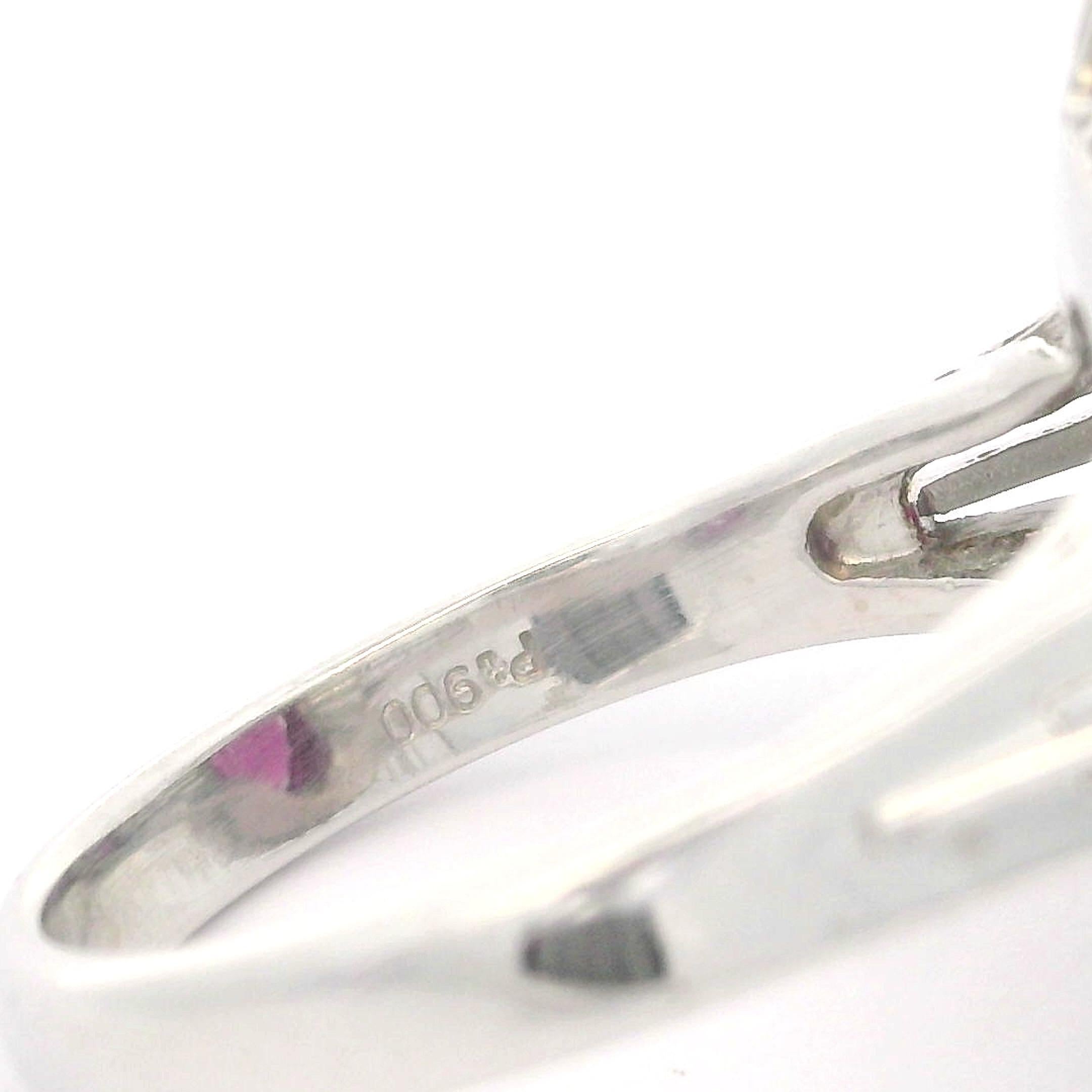 Vintage Platin GIA 4,12ctw Ovaler Rubin & Diamant Wavy Ballerina Cocktail-Ring, Vintage 1
