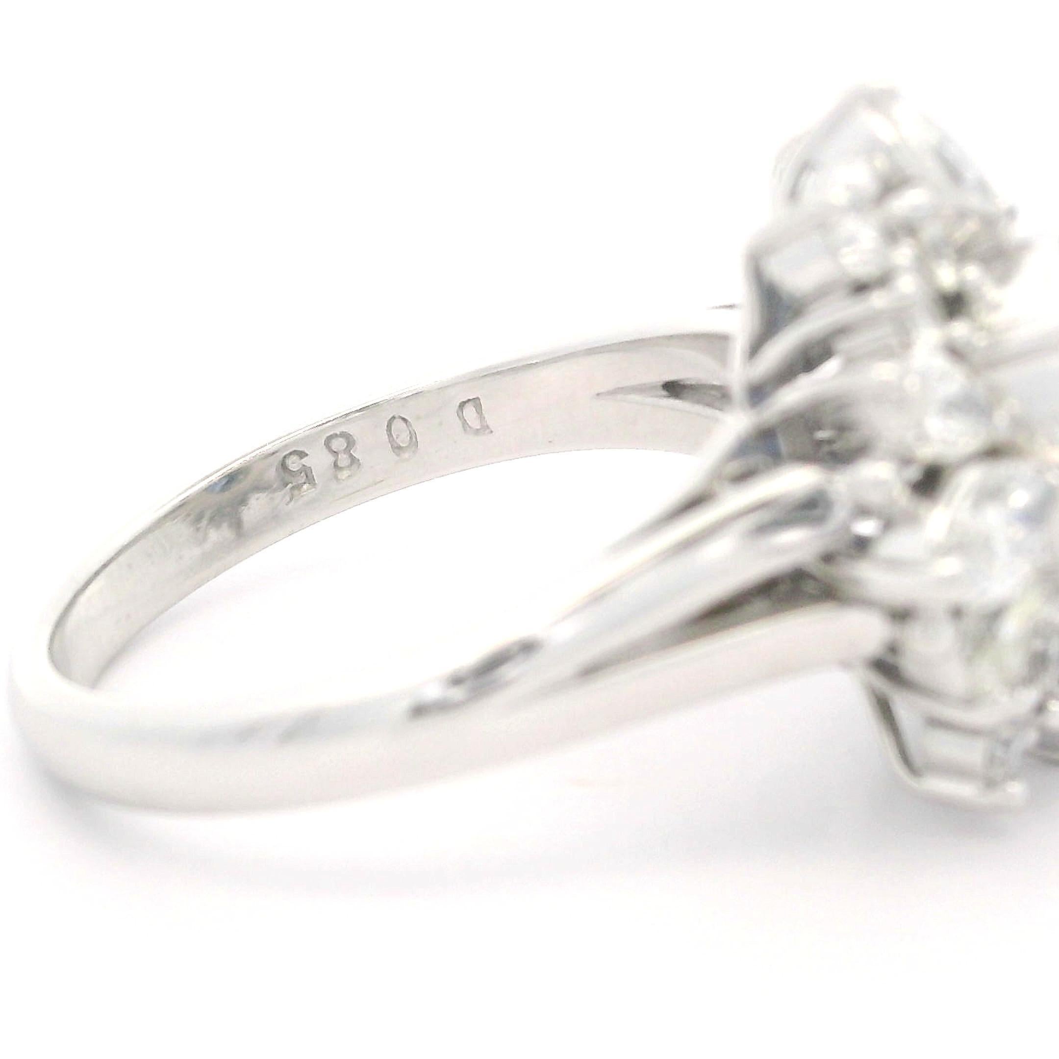 Vintage Platinum GIA 4.21ctw No Heat Kashmir Sapphire & Diamond Ring In Excellent Condition For Sale In Montclair, NJ