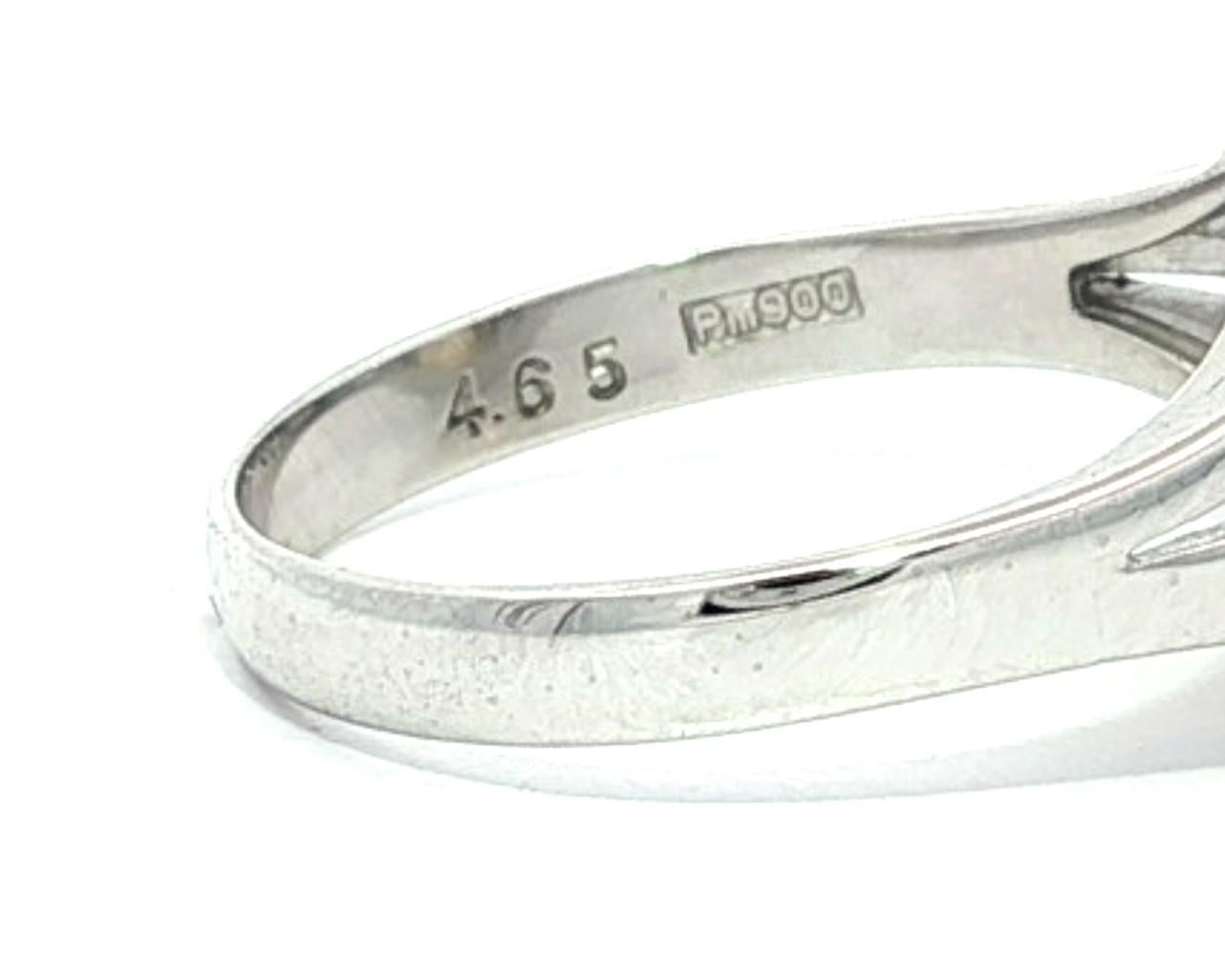 Vintage Platin GIA 4,83ctw Smaragd Schliff Gelb Saphir Baguette Diamant Ring im Angebot 7