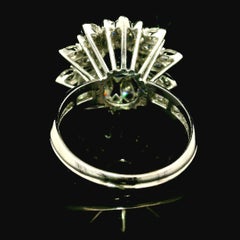 Vintage Platinum GIA 6.50ctw Cabochon ROYAL BLUE Sapphire & Diamond Ring