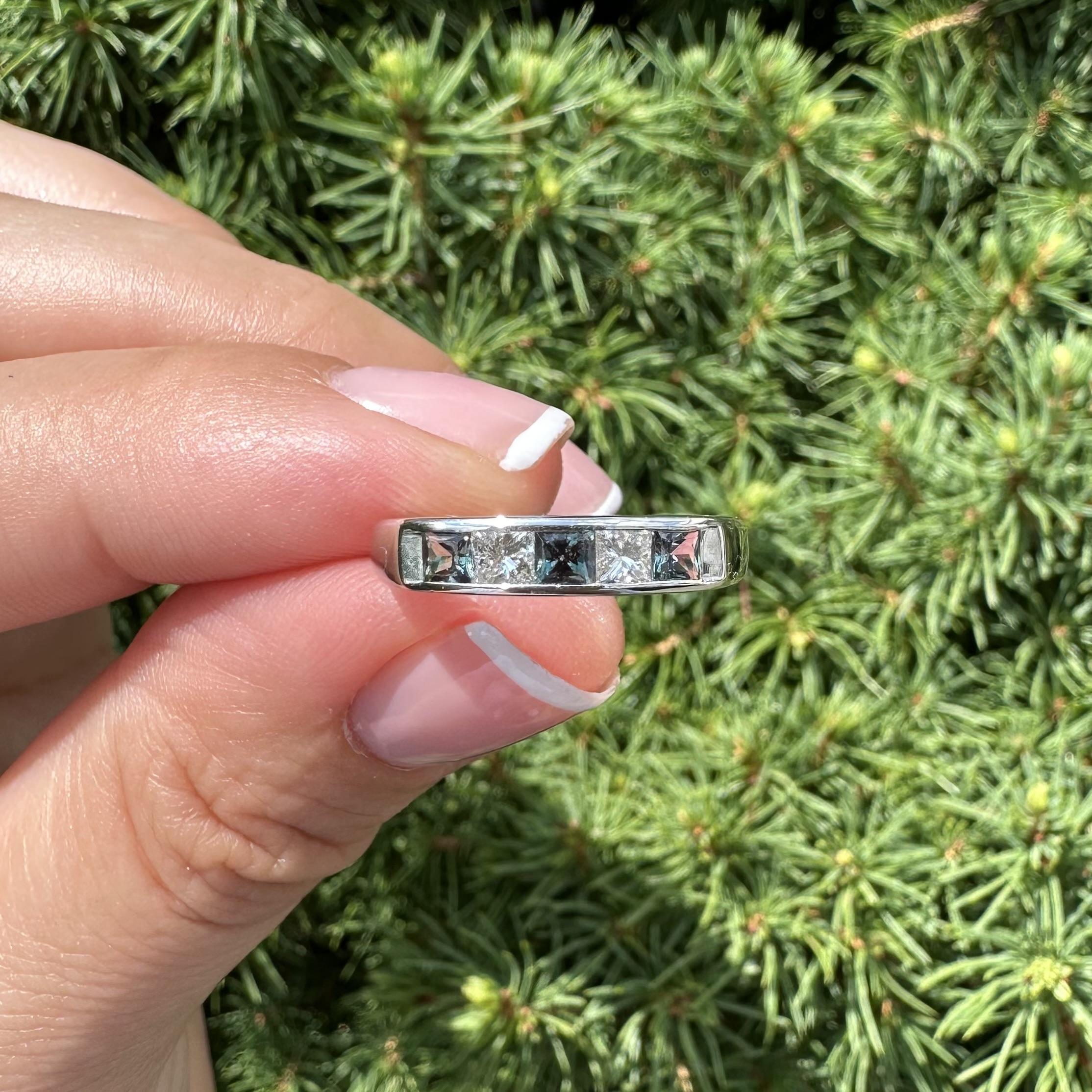 Anello vintage in platino GIA con alessandrite brasiliana quadrata e diamanti da 0,68 ct. in vendita 6