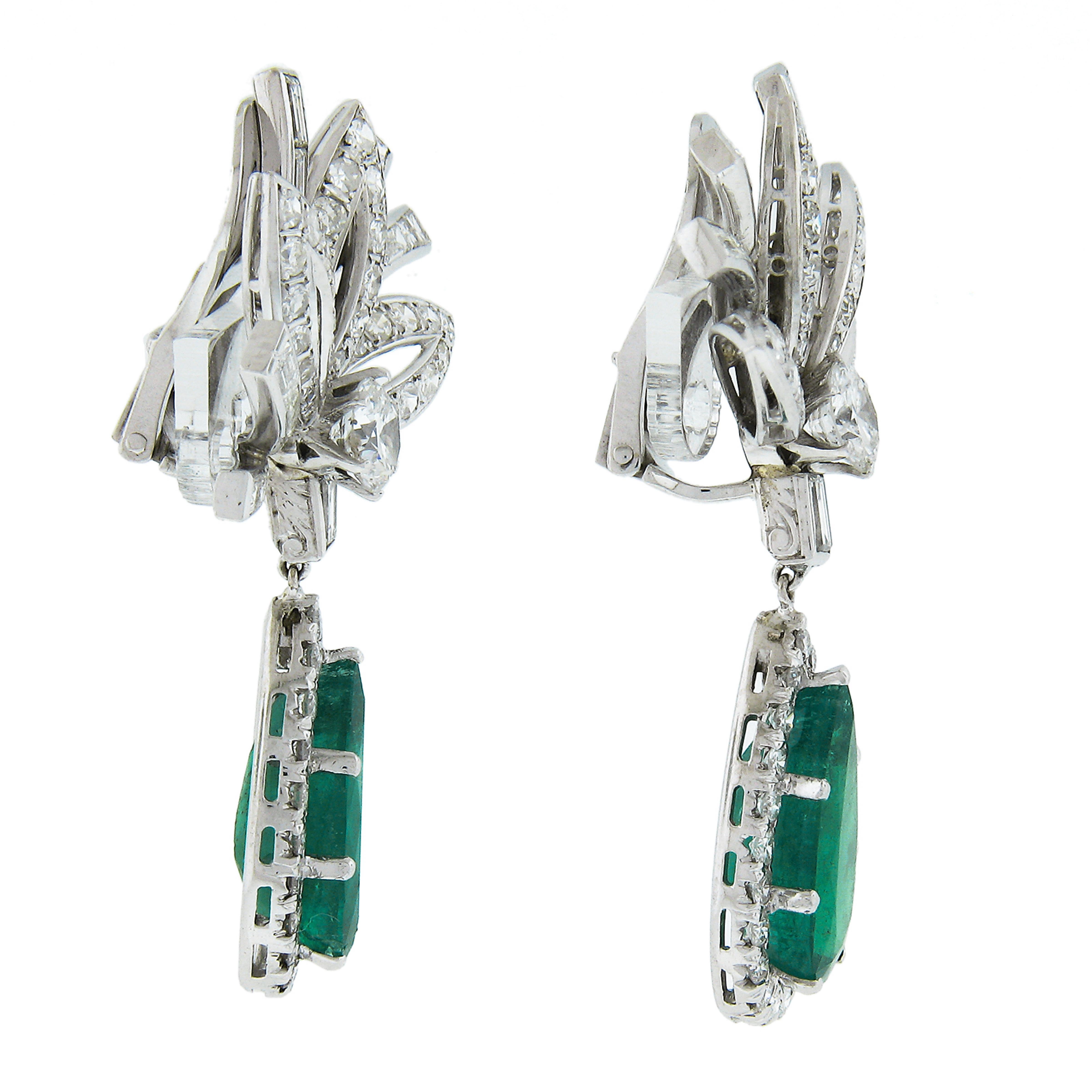 large emerald drop earrings