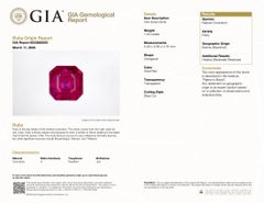 Vintage Platinum GIA Vivid Pigeon Blood Red Burma Ruby & Diamond Solitaire Ring