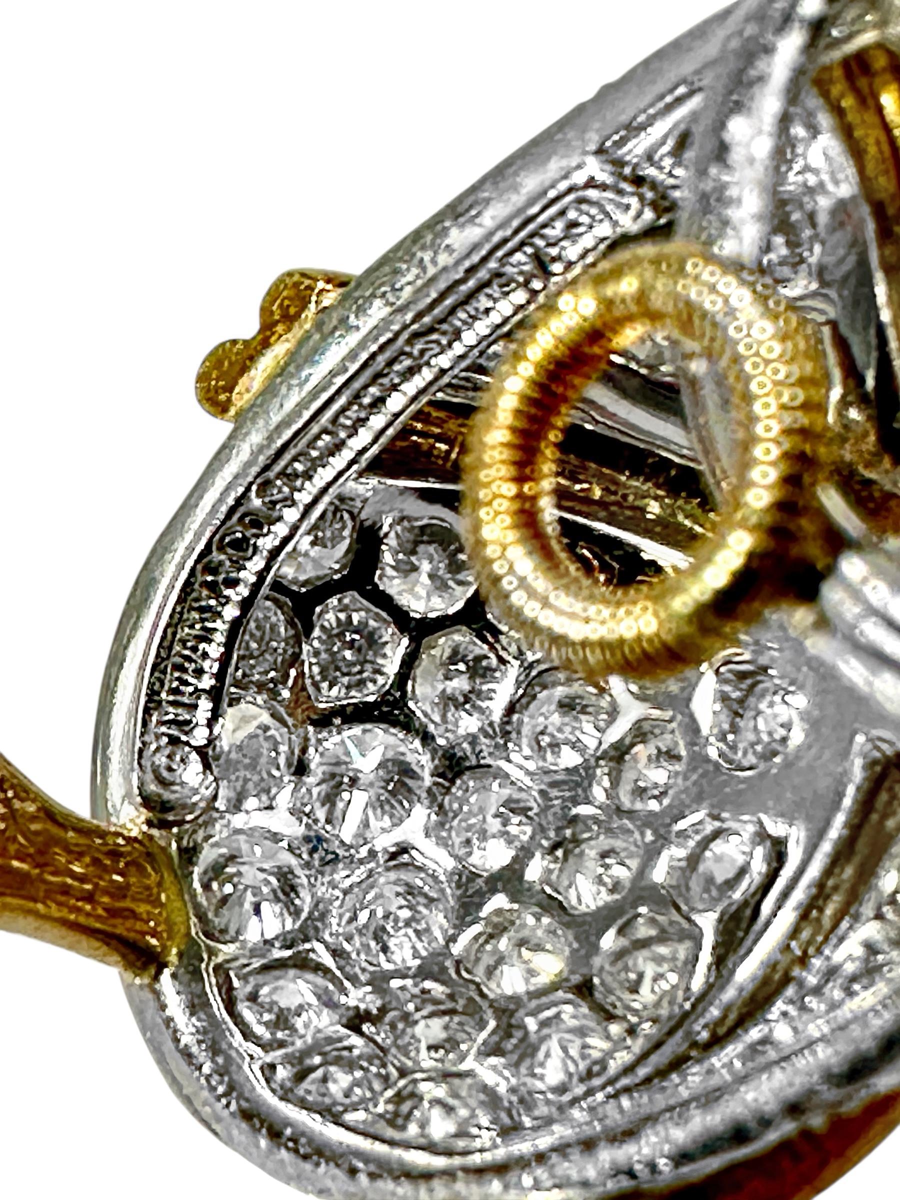 Vintage Platin-Gold & Diamant-Ohrringe von Schlumberger für Tiffany & Company im Angebot 2