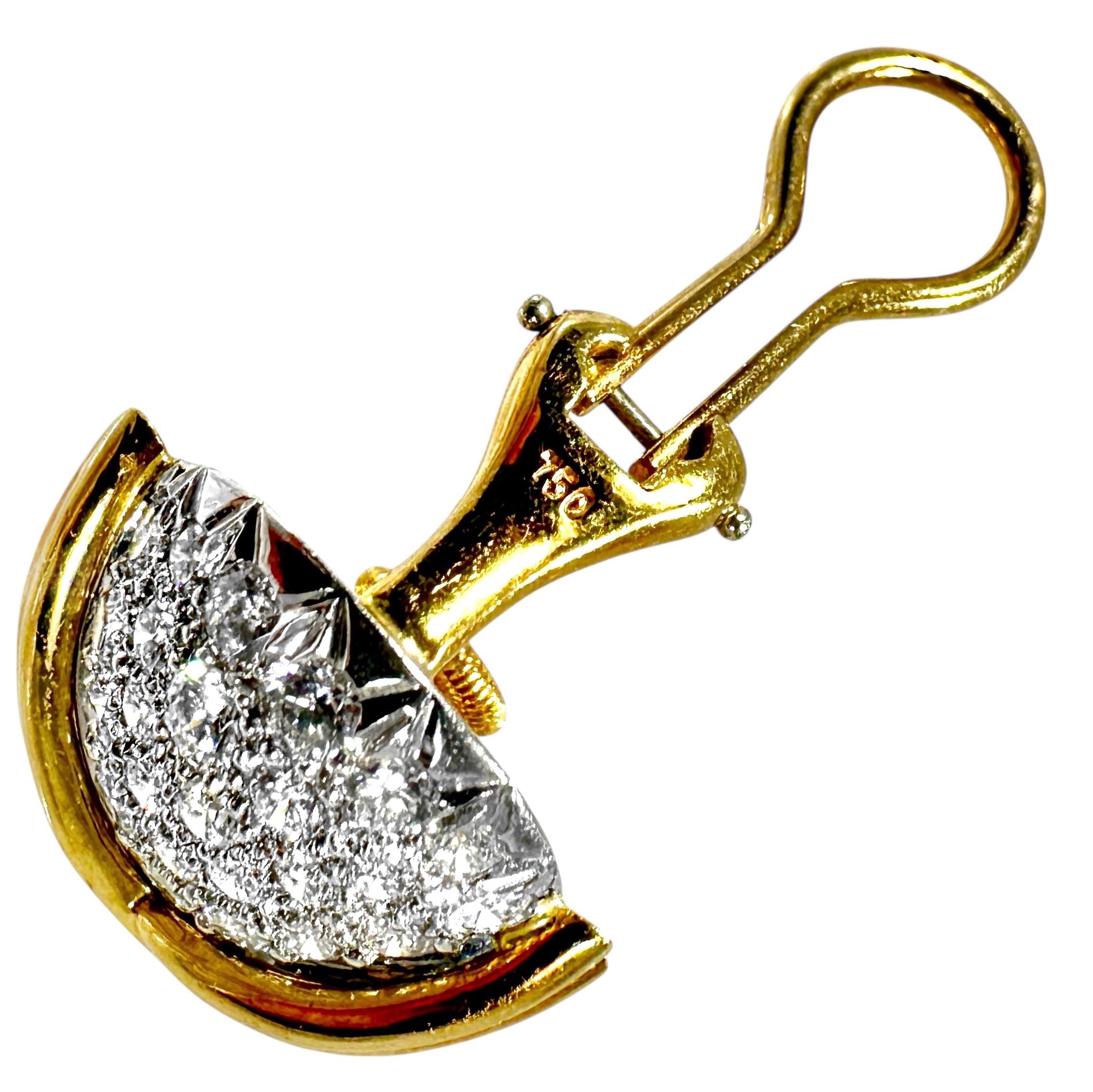 Vintage Platin-Gold & Diamant-Ohrringe von Schlumberger für Tiffany & Company im Angebot 3
