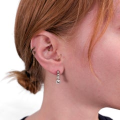 Vintage Platinum & Graduated Old European Cut Diamond Drop Earrings