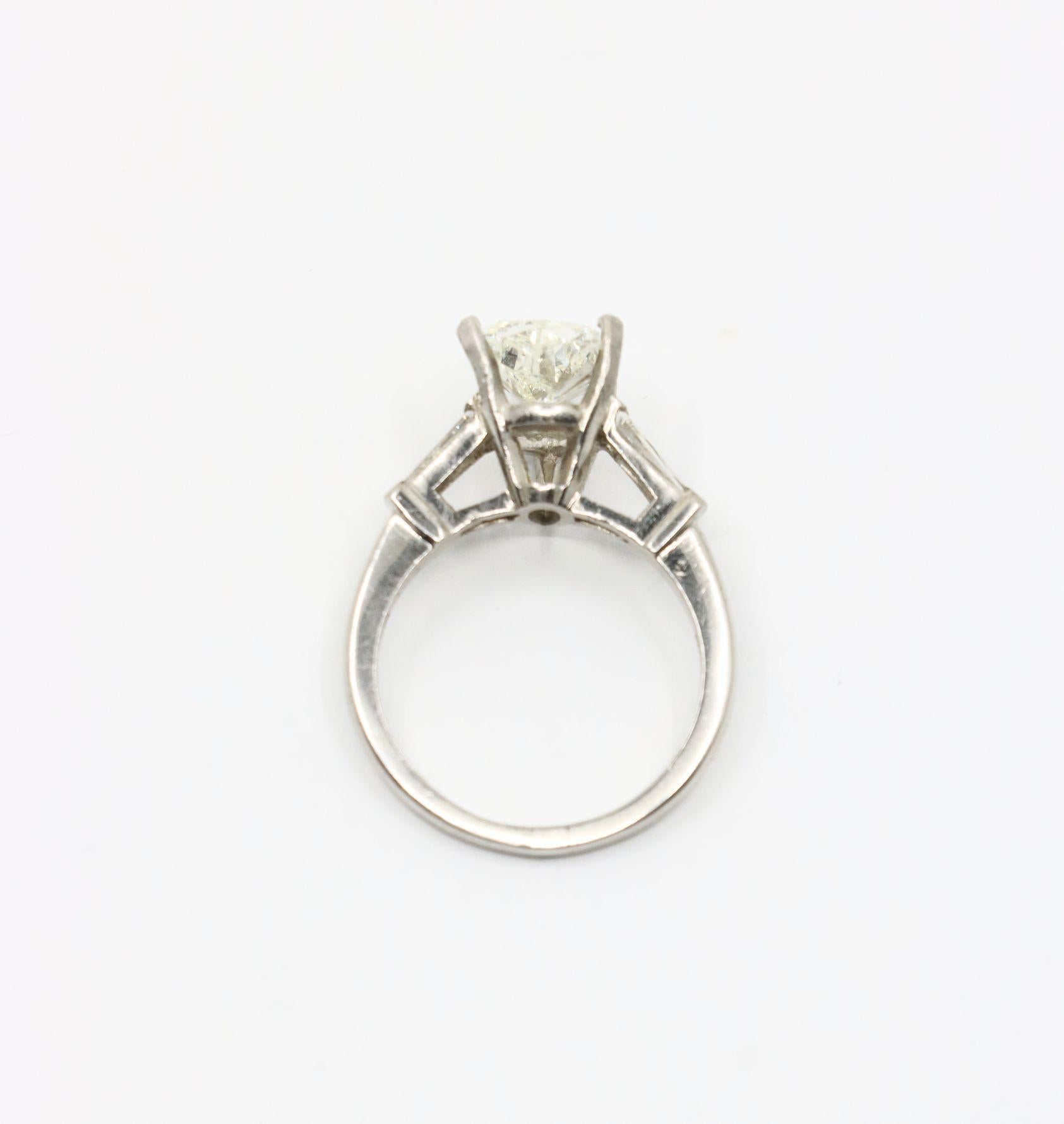 Vintage Platinum Heart Shape Diamond Ring For Sale 2