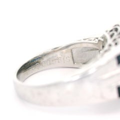 Vintage Platinum High Quality 2.56ctw Sapphire Diamond Stack Look Band Ring