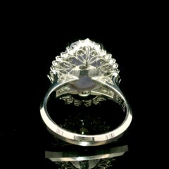 Vintage Platinum Large GIA 11.26ctw No Heat Star Sapphire Diamond Ballerina Ring