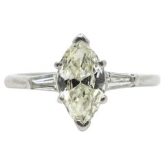 Vintage Platinum Marquise Diamond Ring