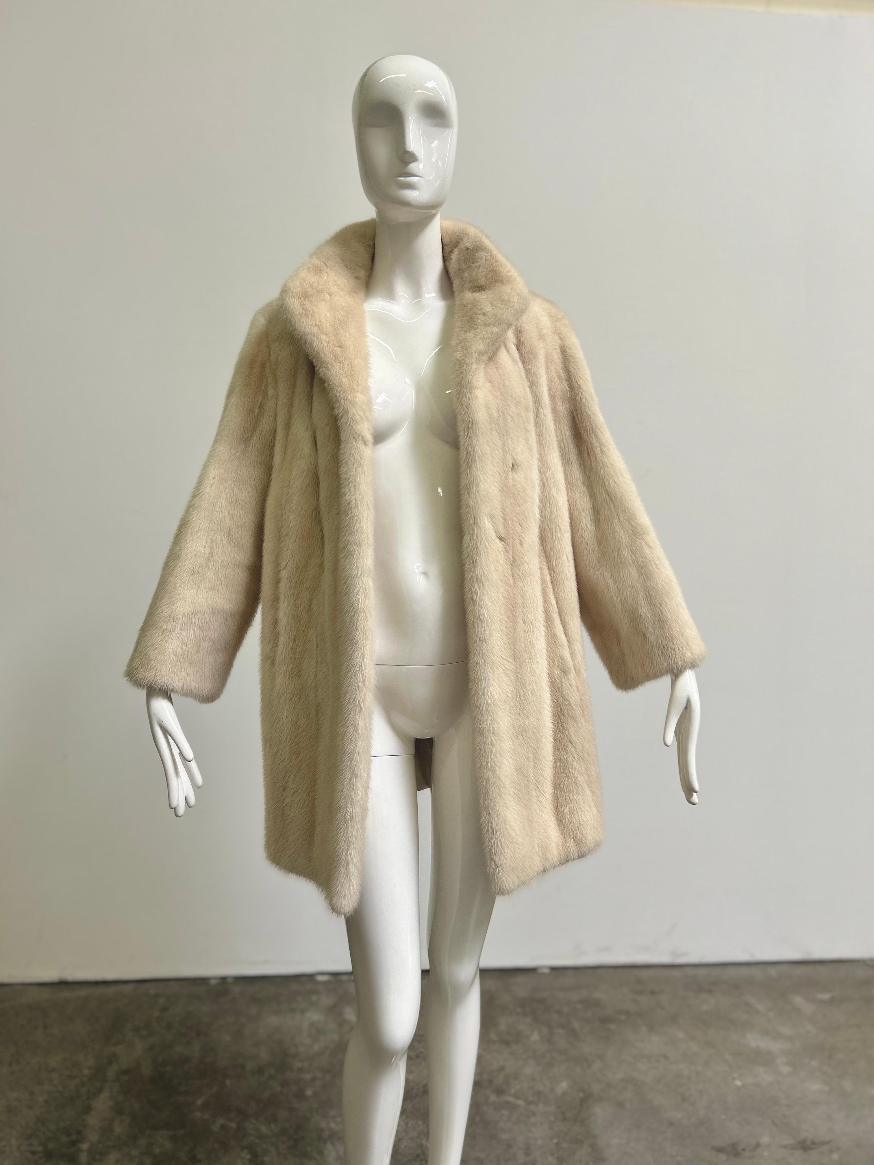 Brown Vintage Platinum Mink Fur Coat