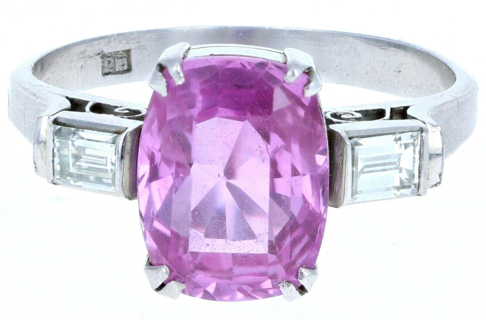 Platinum, No Heat Pink Sapphire & Diamond Ring 2.75ctw 



 Beautiful No heat pink sapphire & diamond ring 

Very elegant for everyday wear !! 

Approx  0.25 ctw of g-h vs diamonds 

No heat pink sapphire approx ct 2.50 



No heat

Size 6

Weight