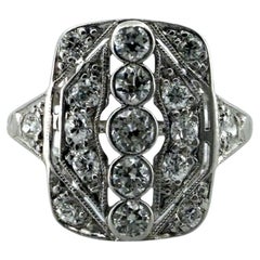 Vintage Platinum Old European Cut Diamond Cocktail Ring