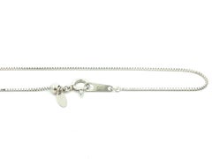 Vintage Platinum Oval Sapphire w/ Diamond Spray Pendant on Adjustable Box Chain