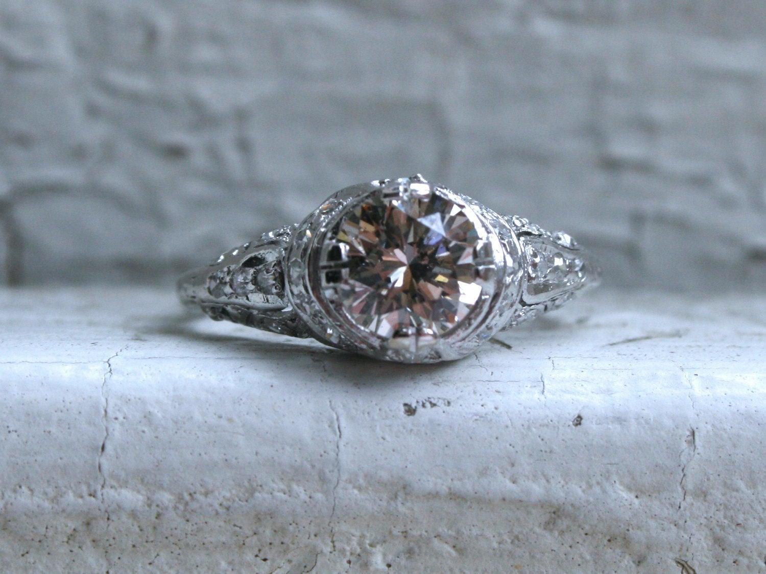 vintage pave engagement rings